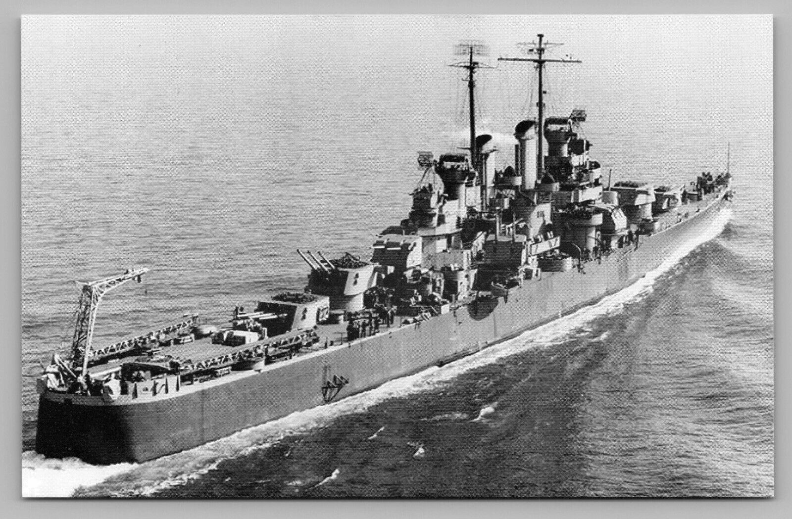 USS Birmingham CL-62 WWII US Navy Photo Cruiser Ship Underway 1943 Postcard  D11