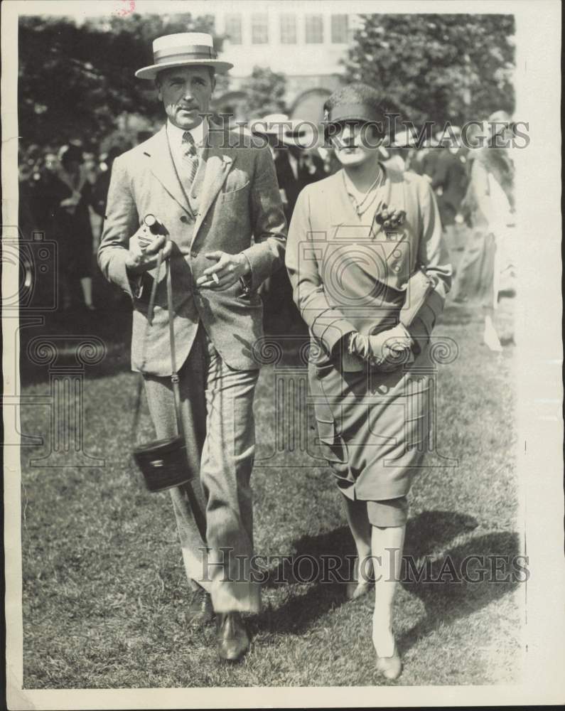 1926 Press Photo Henry Phipps & Mrs. Frederick Frelinghuysen at Belmont Park