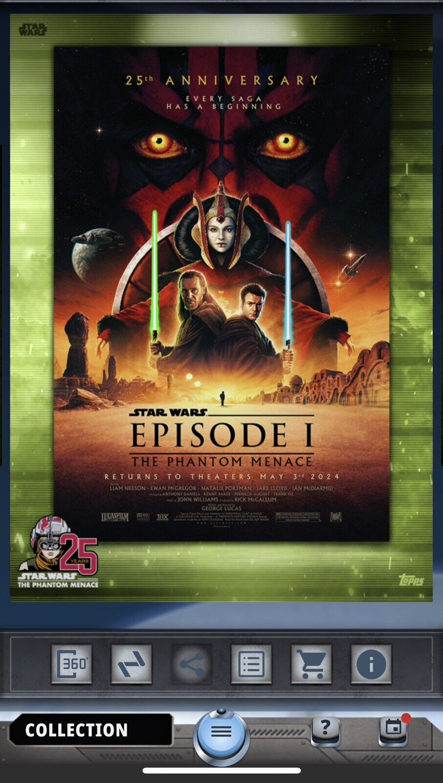 THE PHANTOM MENACE 25th ANNIVERSRY EPIC+SR+R POSTERS-TOPPS STAR WARS CARD TRADER
