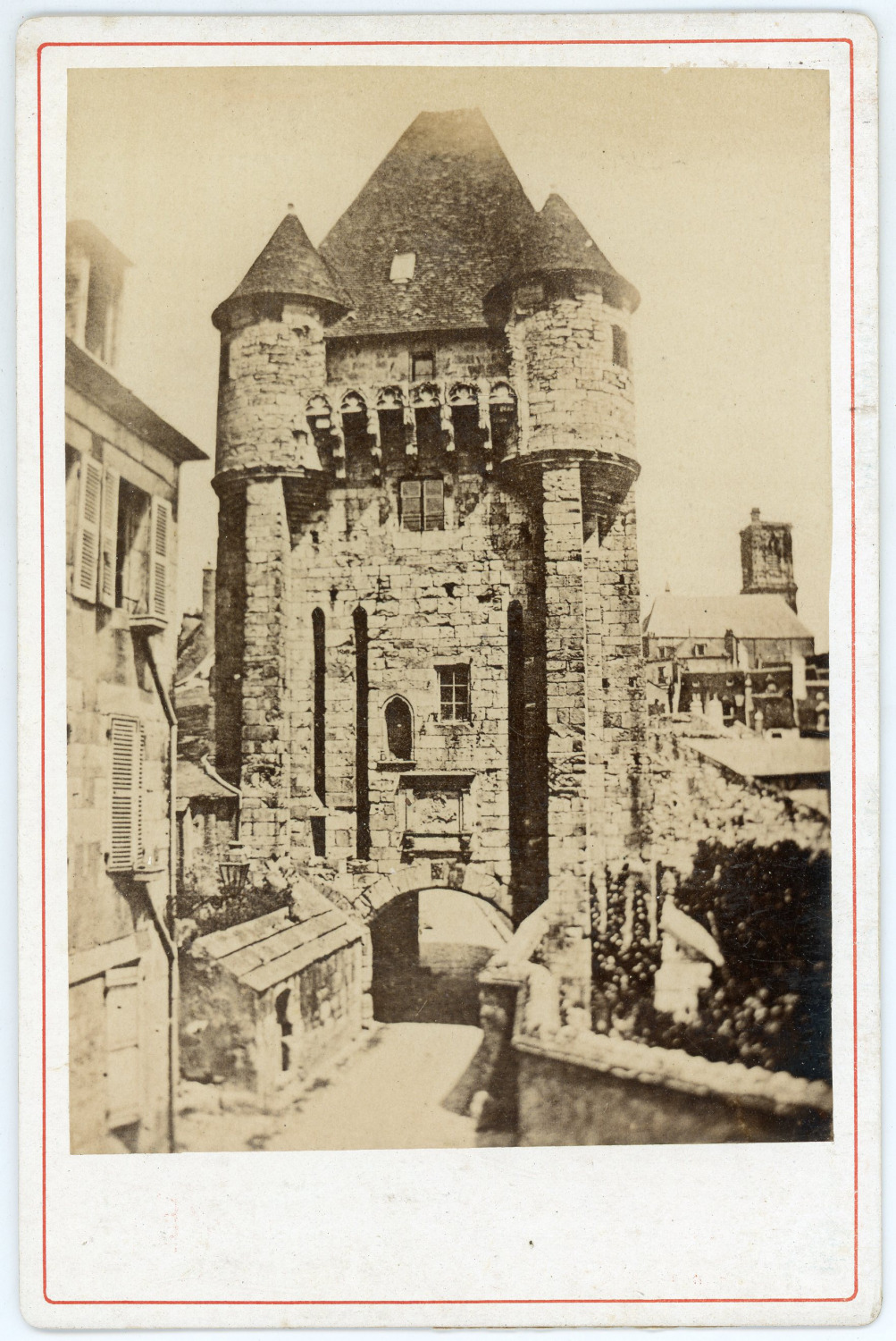 France, Nevers, Porte du Croux Vintage Albumen Print 11