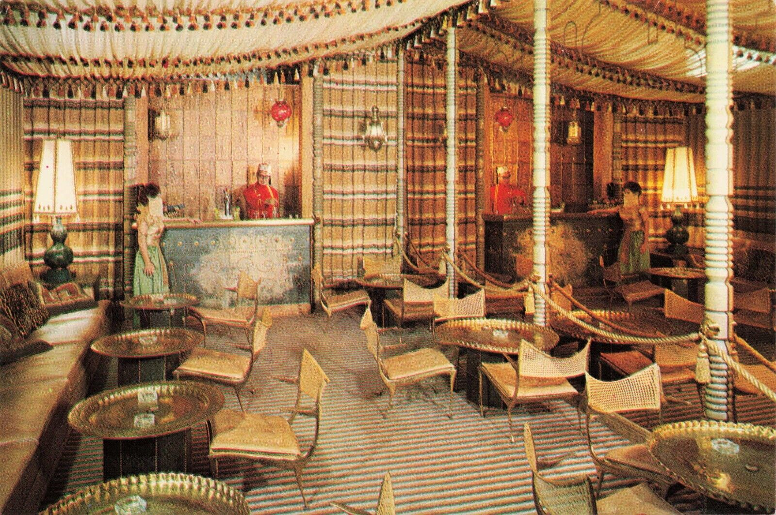 La Tunisia Restaurant Dallas Texas Vintage Continental Chrome Postcard Unposted