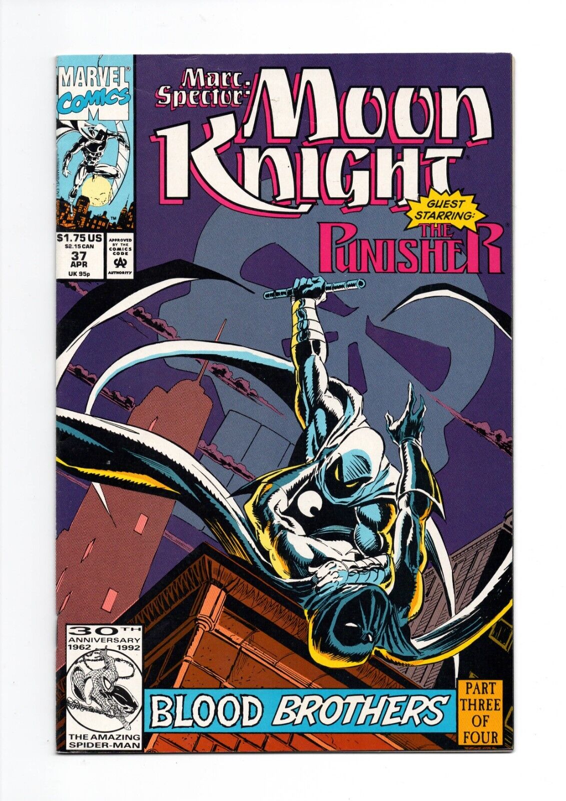 Marc Spector: Moon Knight #37 *Origin of Shadow Knight* Marvel Comics 1992 KEY
