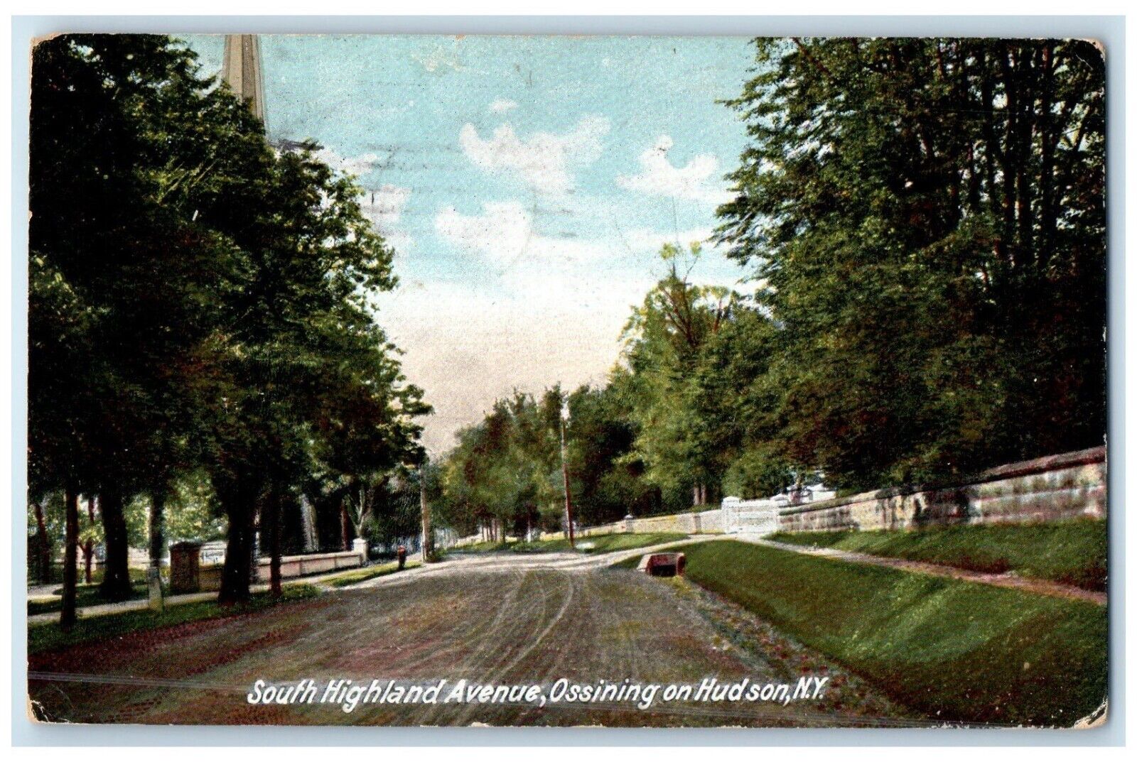 1909 Scenic View South Highland Avenue Ossining Hudson New York Vintage Postcard