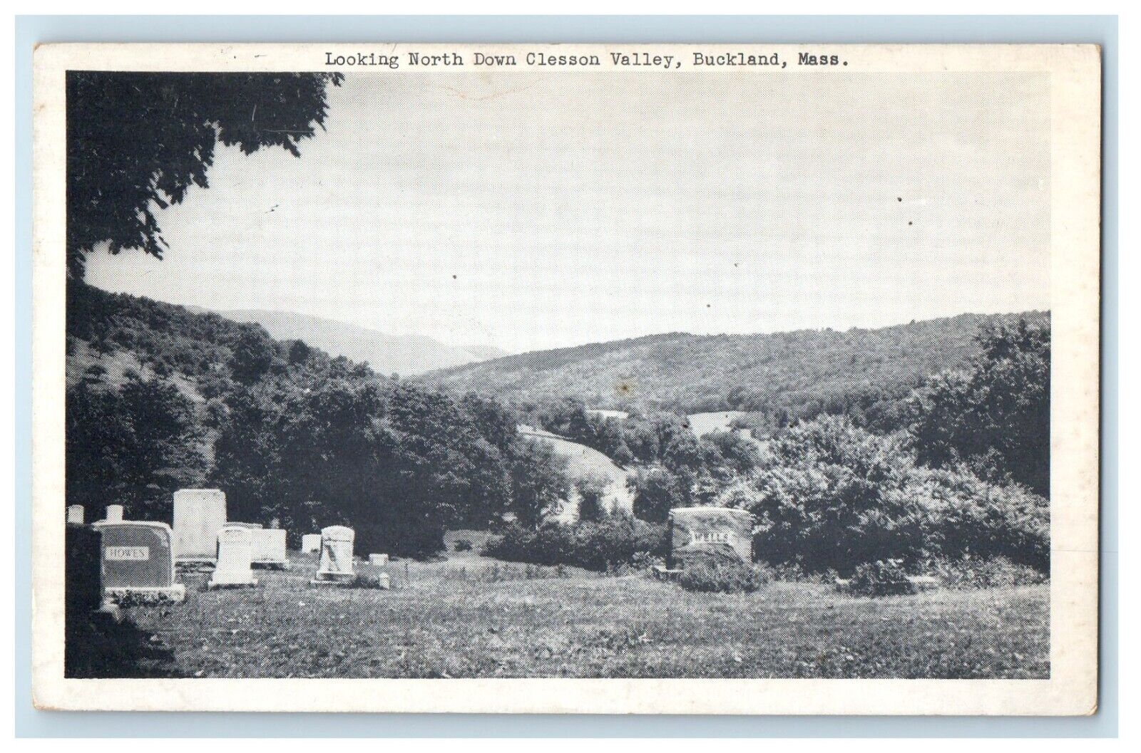 1931 Looking North Down Clesson Valley Buckland Massachusetts MA Postcard