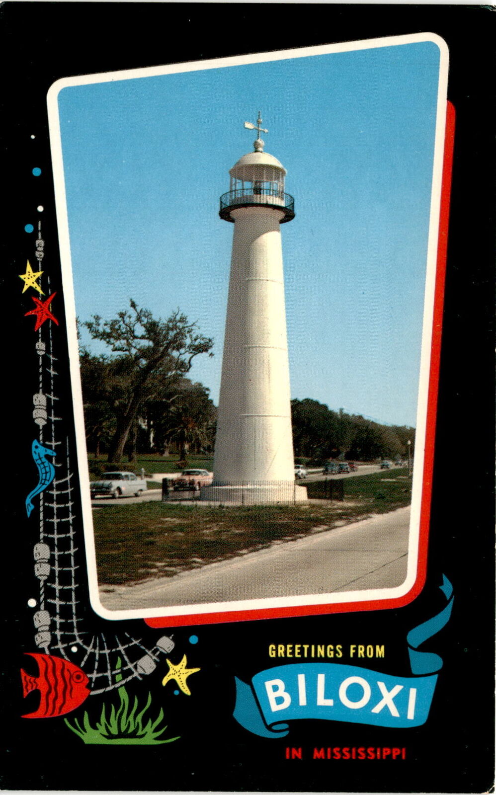 Biloxi, Mississippi, U.S. Highway 90, beaches, casinos, seafood,  Postcard