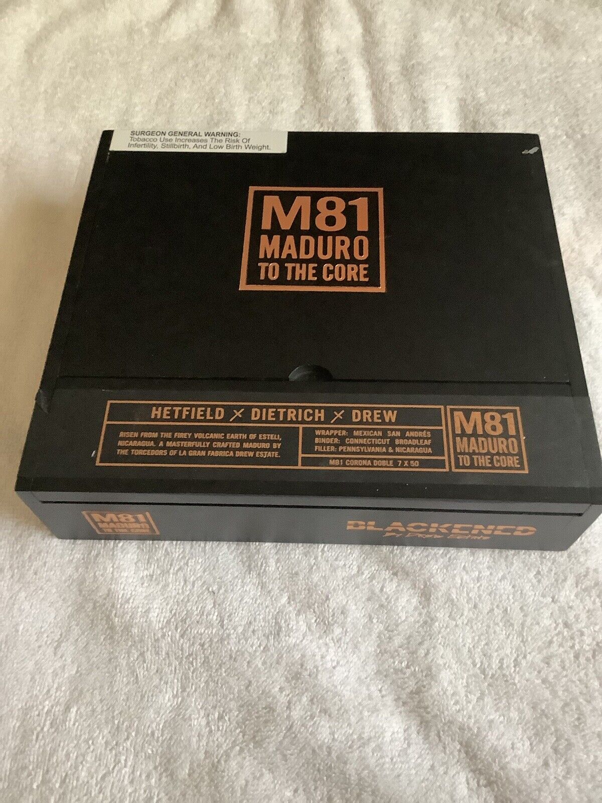Drew Estate M80 Blackened Cigar Box EMPTY Limited Edition Hetfield/Metallica