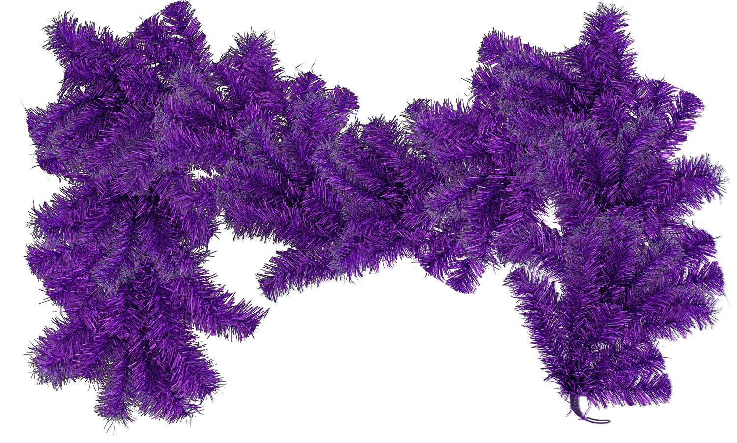 6FT Purple Christmas Brush Garland Shiny Purple Tinsel Branches Outdoor