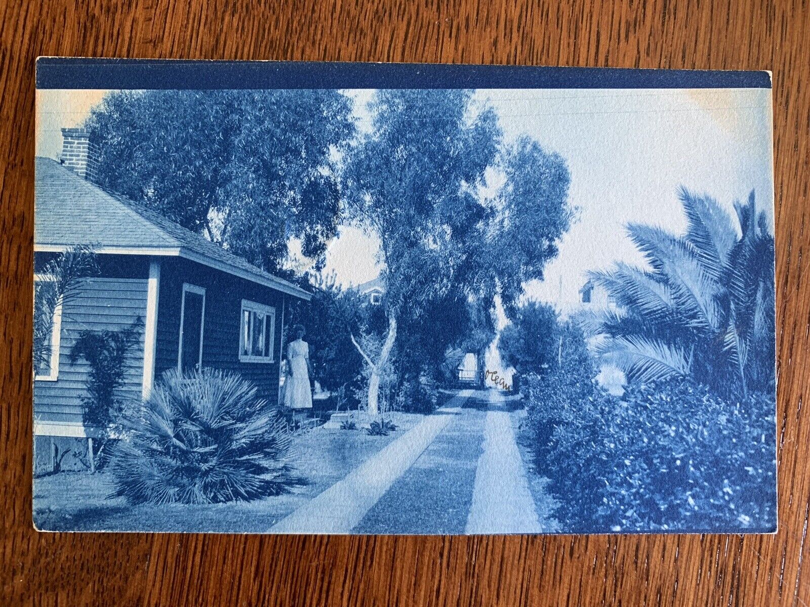 1911 RPPC Craftsman style house La Jolla San Diego California history cyanotype
