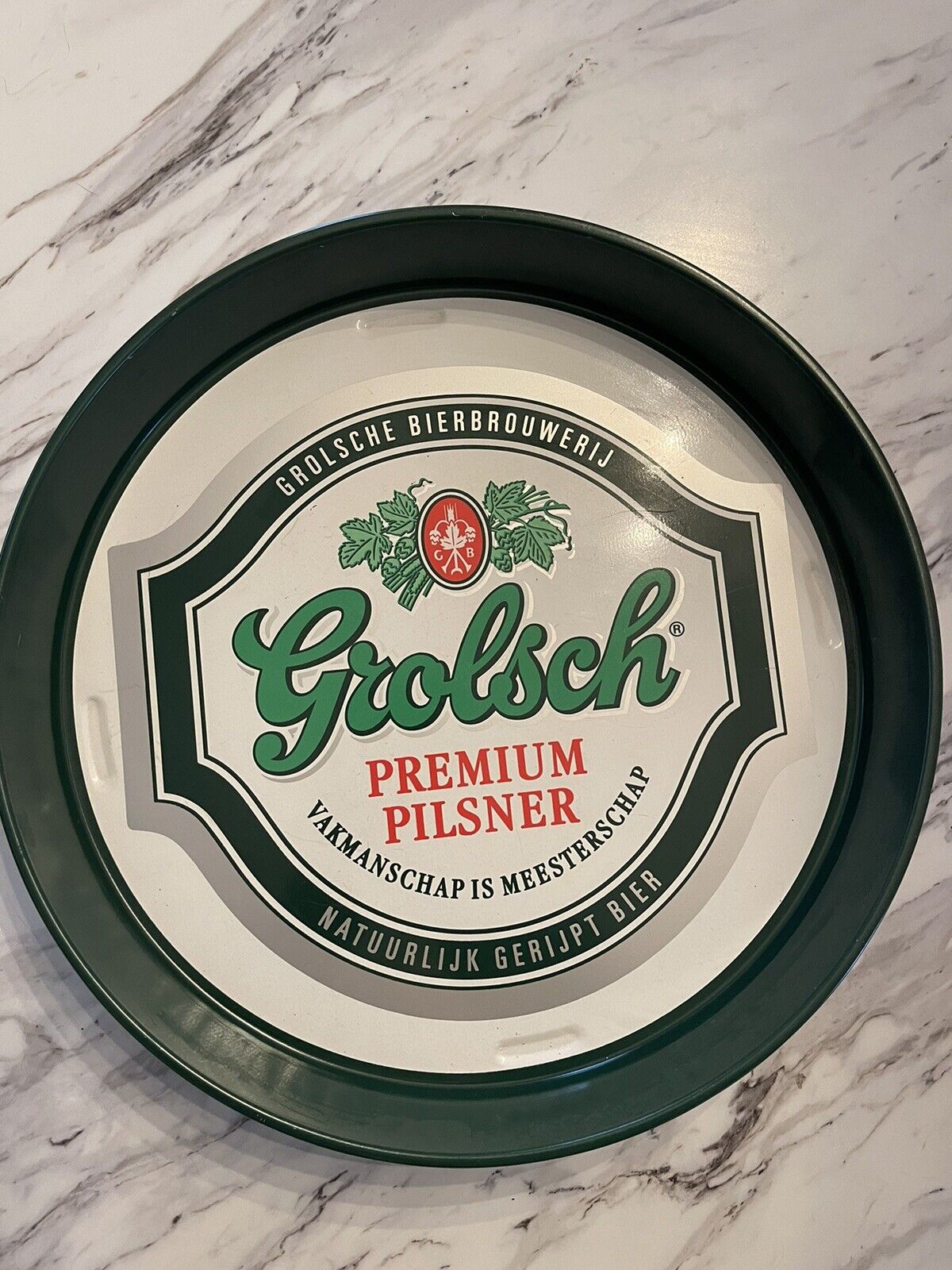 Grolsch Premium Pilsner Round Serving Tray Barware Collectors Item