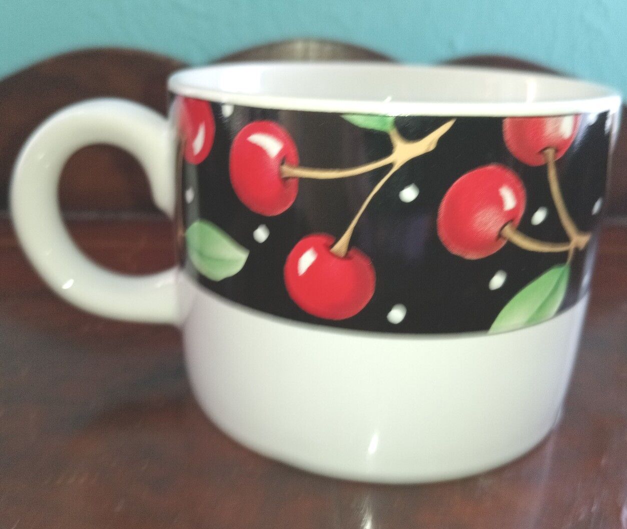 Vtg Sakura Cherries At Home Mary Engelbreit Coffee Tea Mug Cup 1994 Replacement 