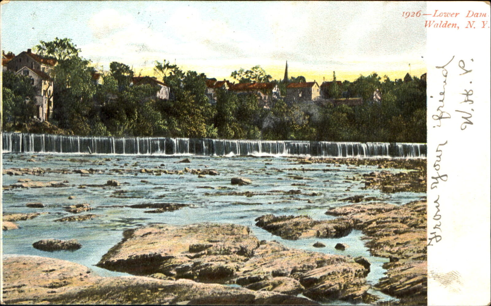 Lower Dam ~ Walden New York NY ~ UDB mailed 1906