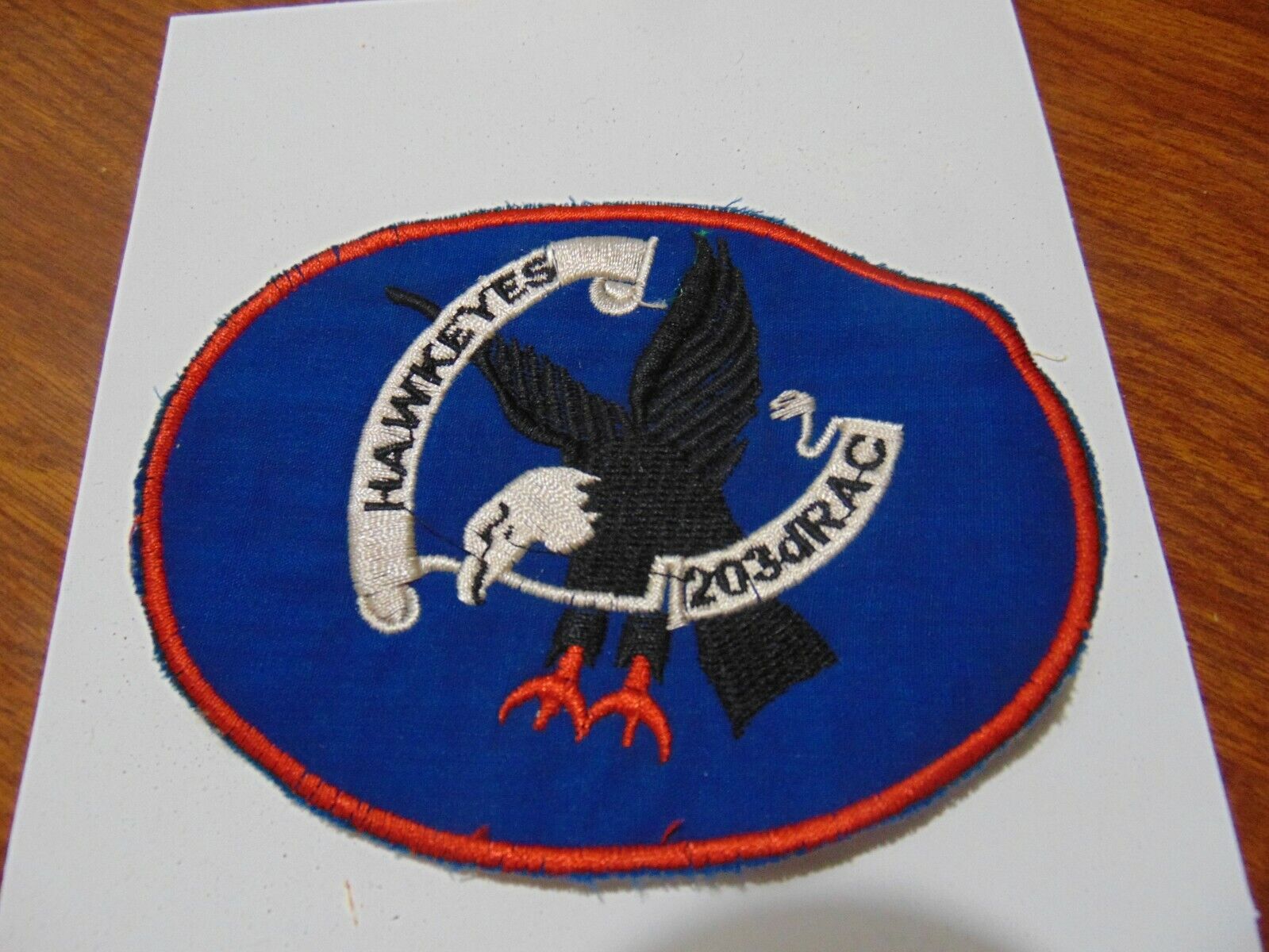MILITARY PATCH OLD VIETNAM ERA 203RD EAGLE WITH TALONS OVAL SHAPED