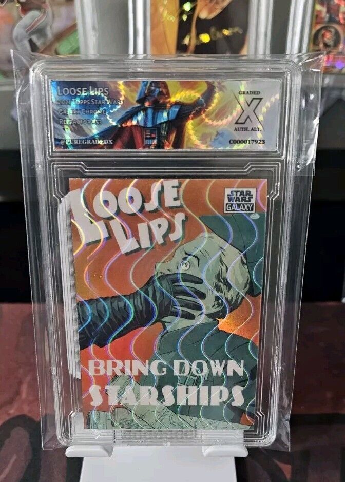 Topps Star Wars Galaxy Loose Lips Refractor Pure Graded X Custom Altered Card