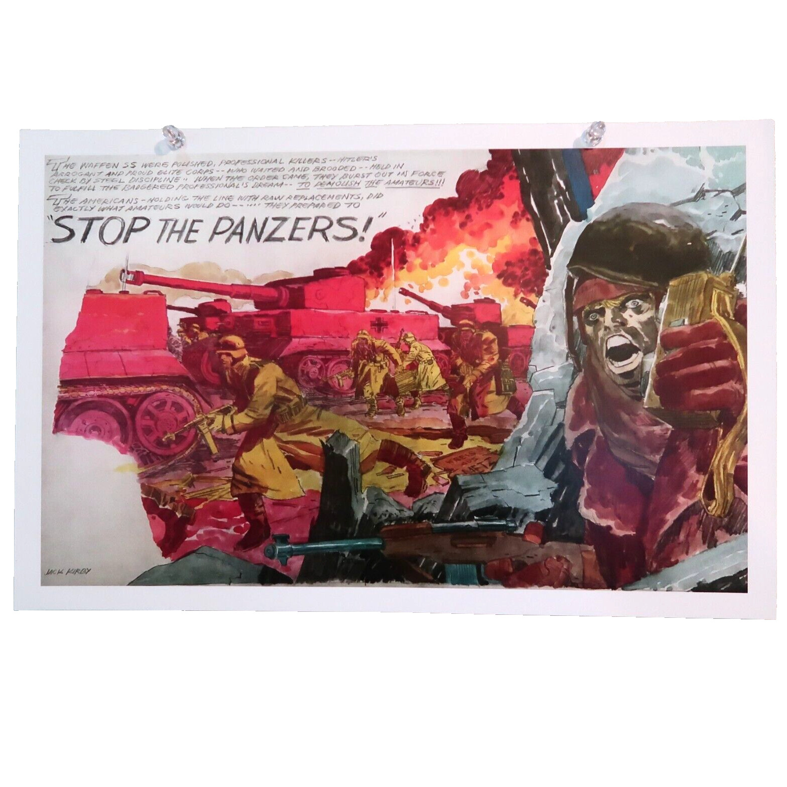 Jack Kirby Stop the Panzers Original Comic Art Reproduction Print 11 x 17