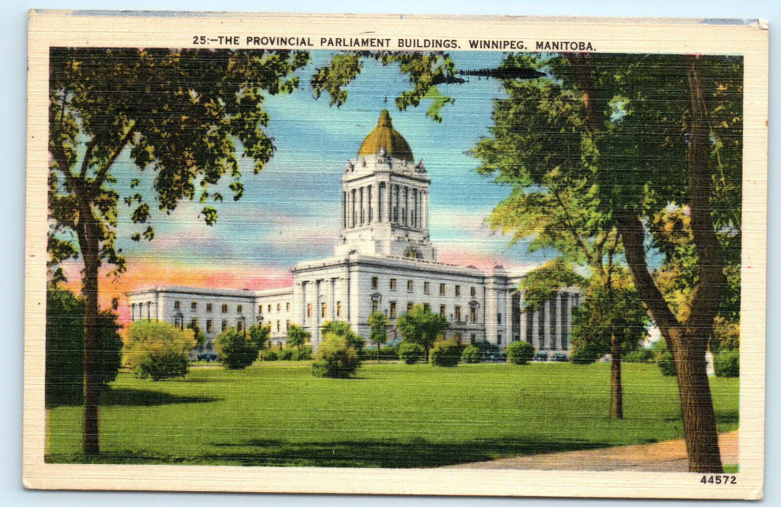 Winnipeg Manitoba Provincial Buildings 1940s Vintage Postcard F33