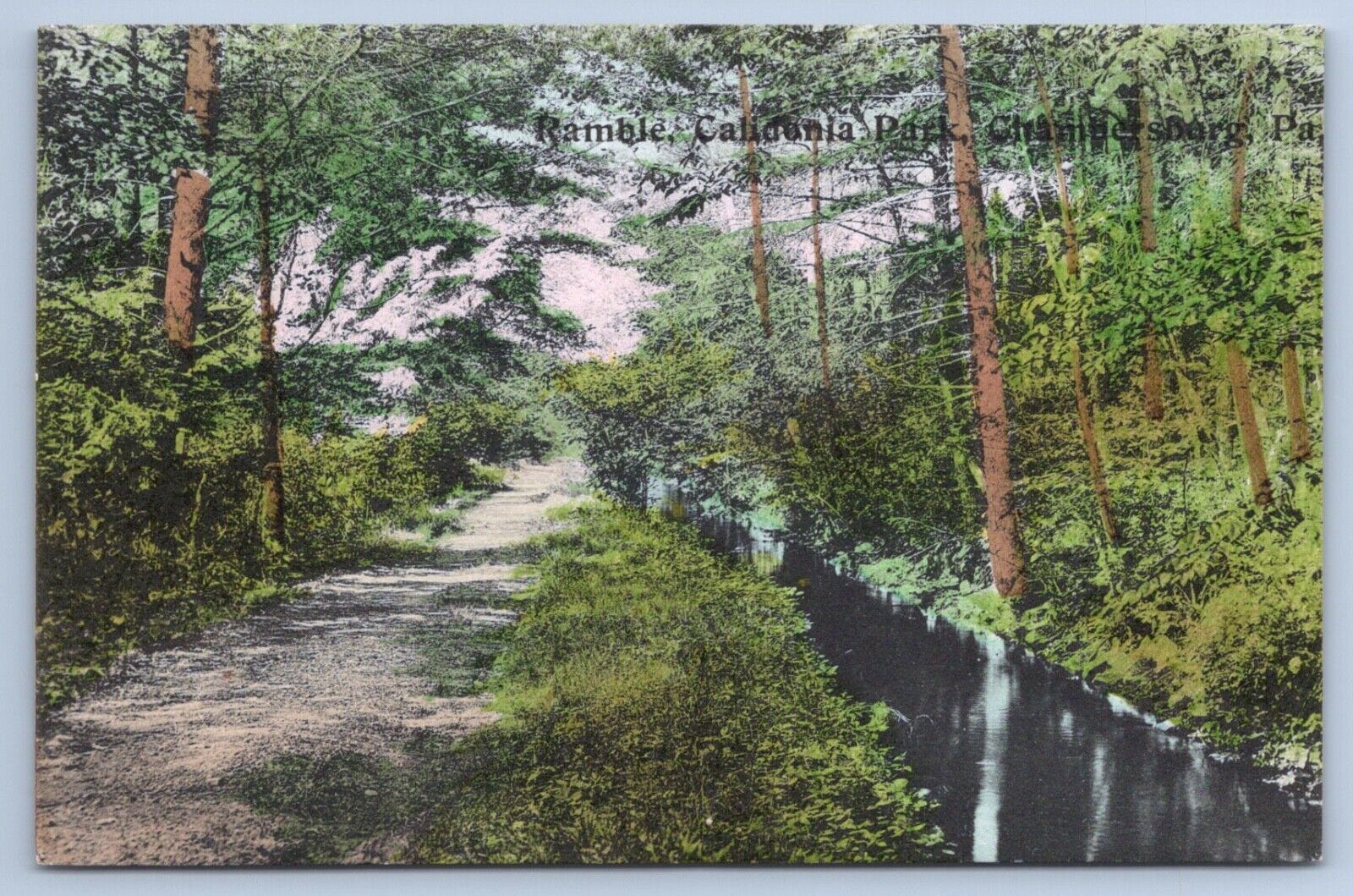 Postcard Chambersburg PA Pennsylvania Ramble Caledonia Park MISPRINT ERROR c1908