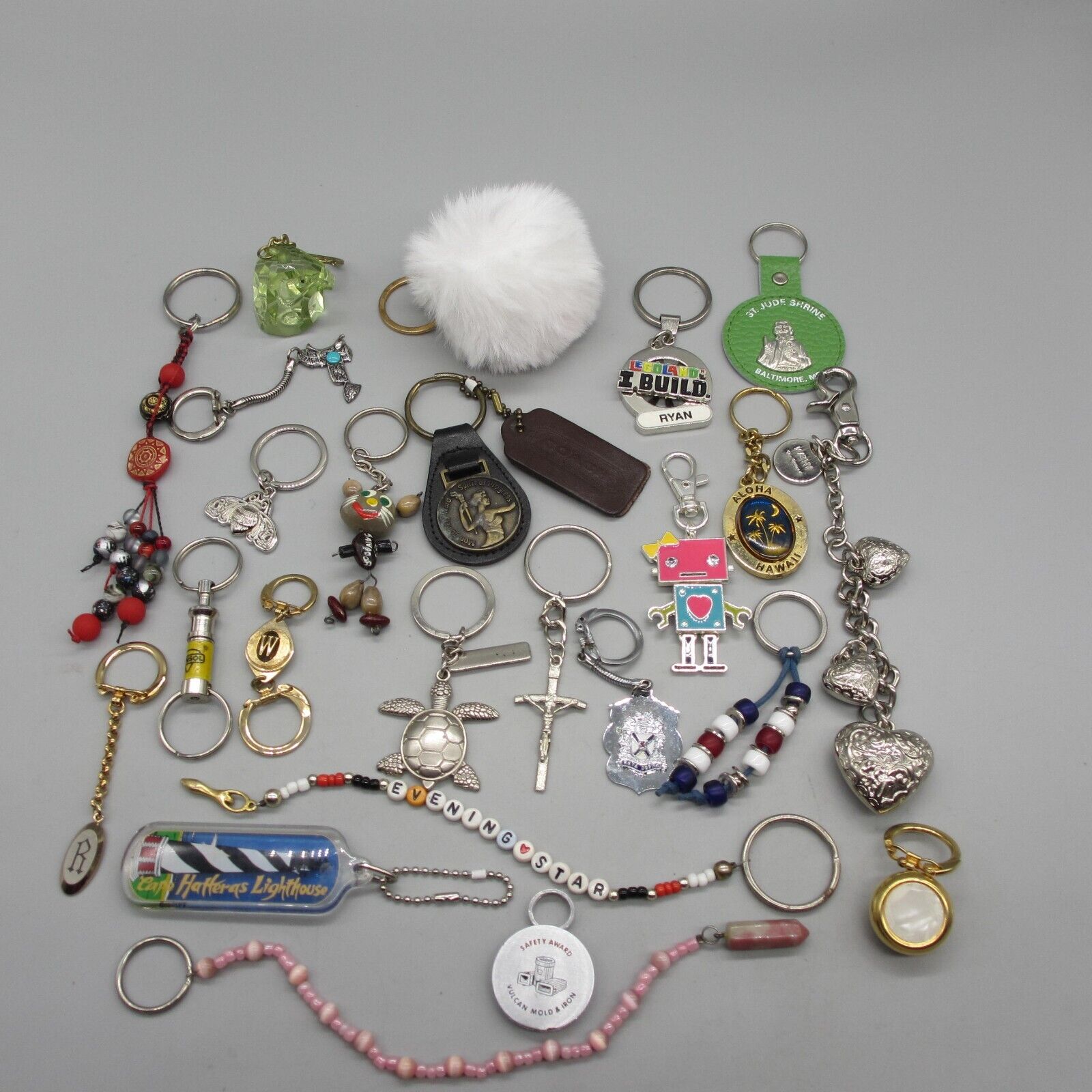 Key Chain Lot Vintage to Modern Miscellaneous Figural Souvenir Designer Signed