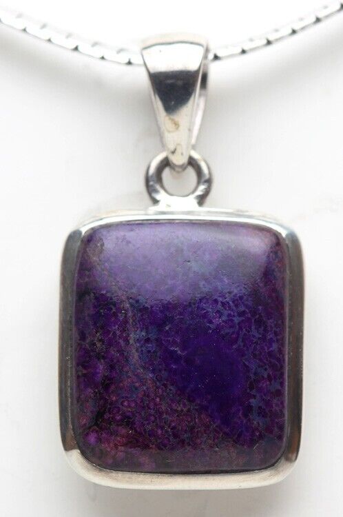 SUGILITE CABOCHON STERLING SILVER PENDANT Mineral Lapidary Jewelry Gemstone