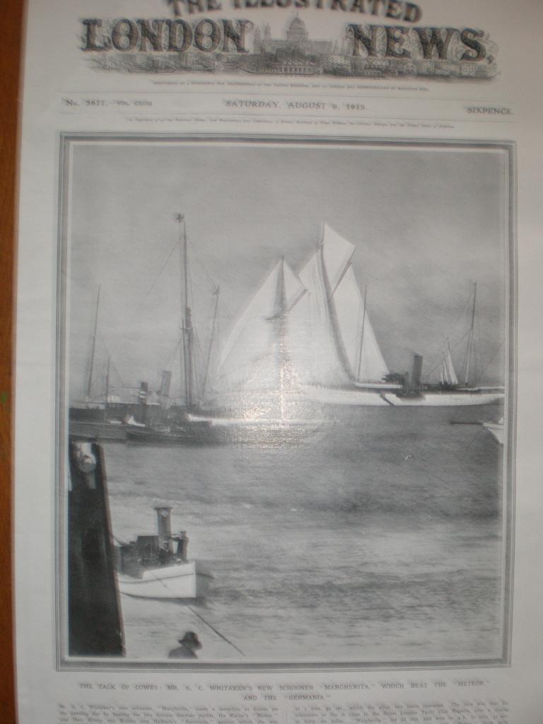 Photo Cowes Week UK schooner Margherita 1913