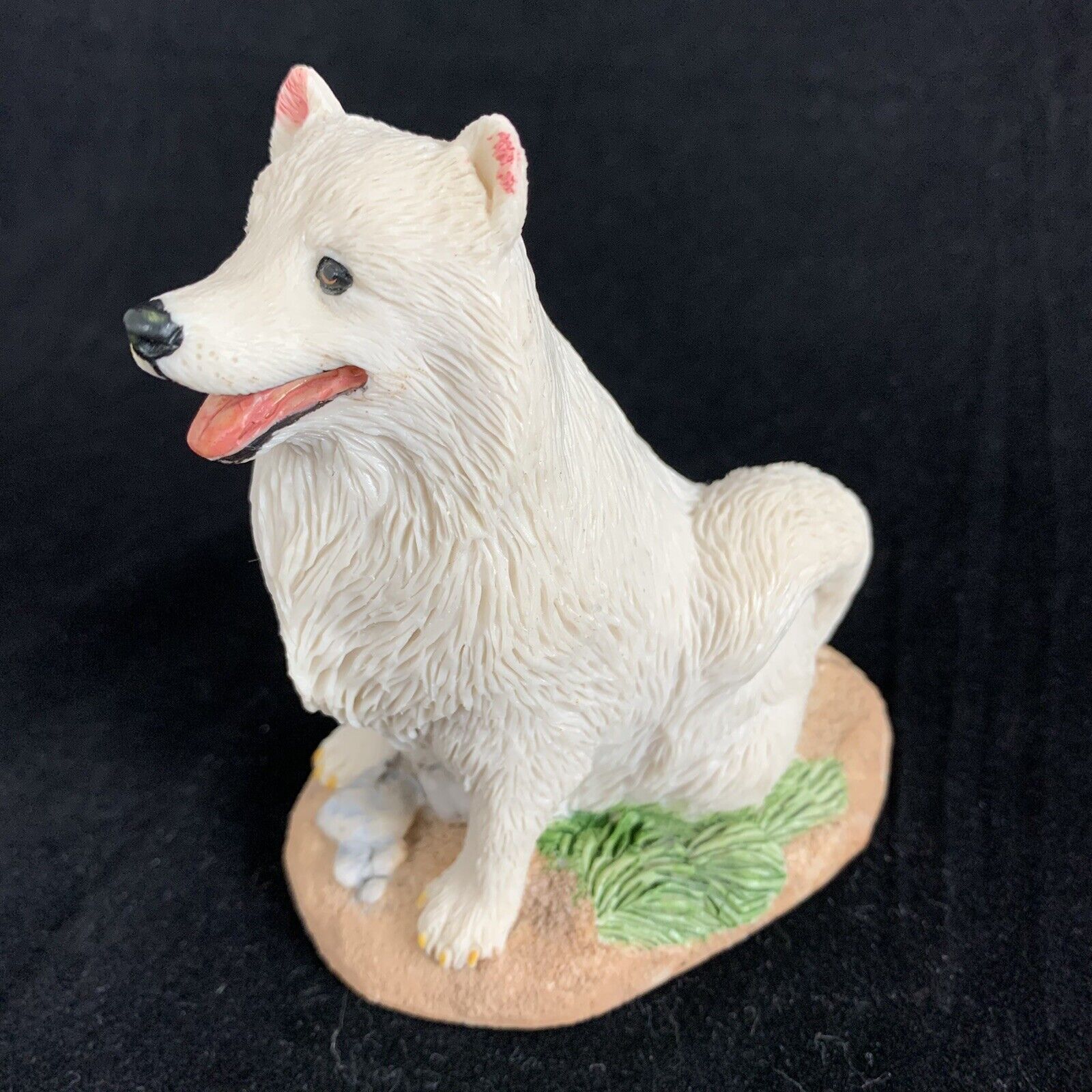 Vintage Charmstone Dog Figure by Earl Sherwan Cold Cast Marble Marv-Art Spitz 