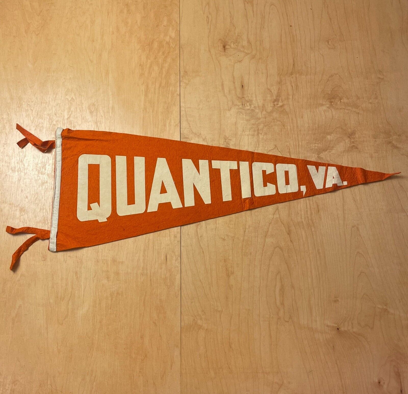 Vintage 1940s Quantico Virginia 11x30 Felt Pennant Flag