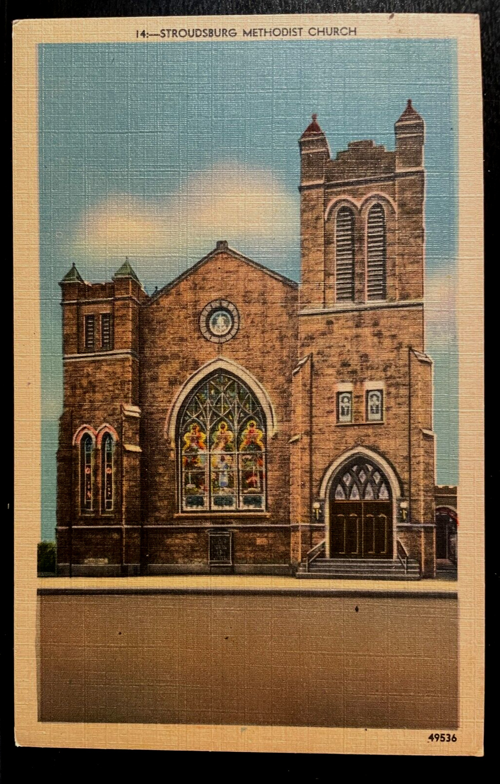 Vintage Postcard 1930-1945 Stroudsburg (United) Methodist Church, PA
