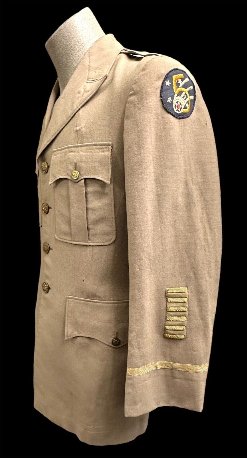 Original WWII AUSTRALIAN Made 5th Air Force Officer\'s Khaki Service Blouse (38R)