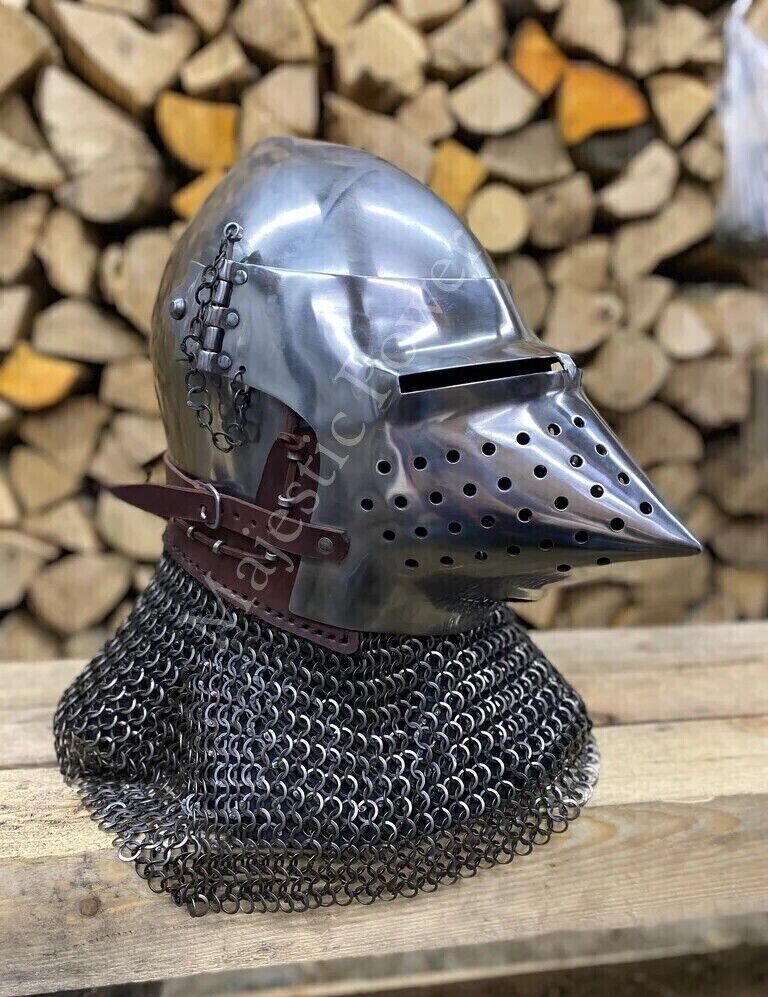 14G HMB,SCA Armor Pig Face Helmet Medieval Klappvisor Bascient Knight Helmet
