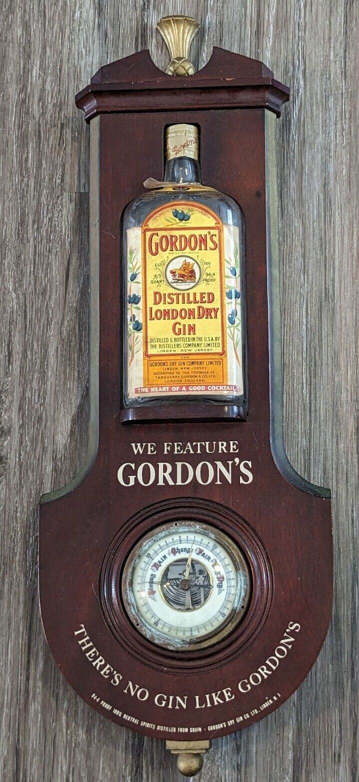 Gordon's Distilled London Dry Gin Barometer Display Vintage Alcohol Advertising 