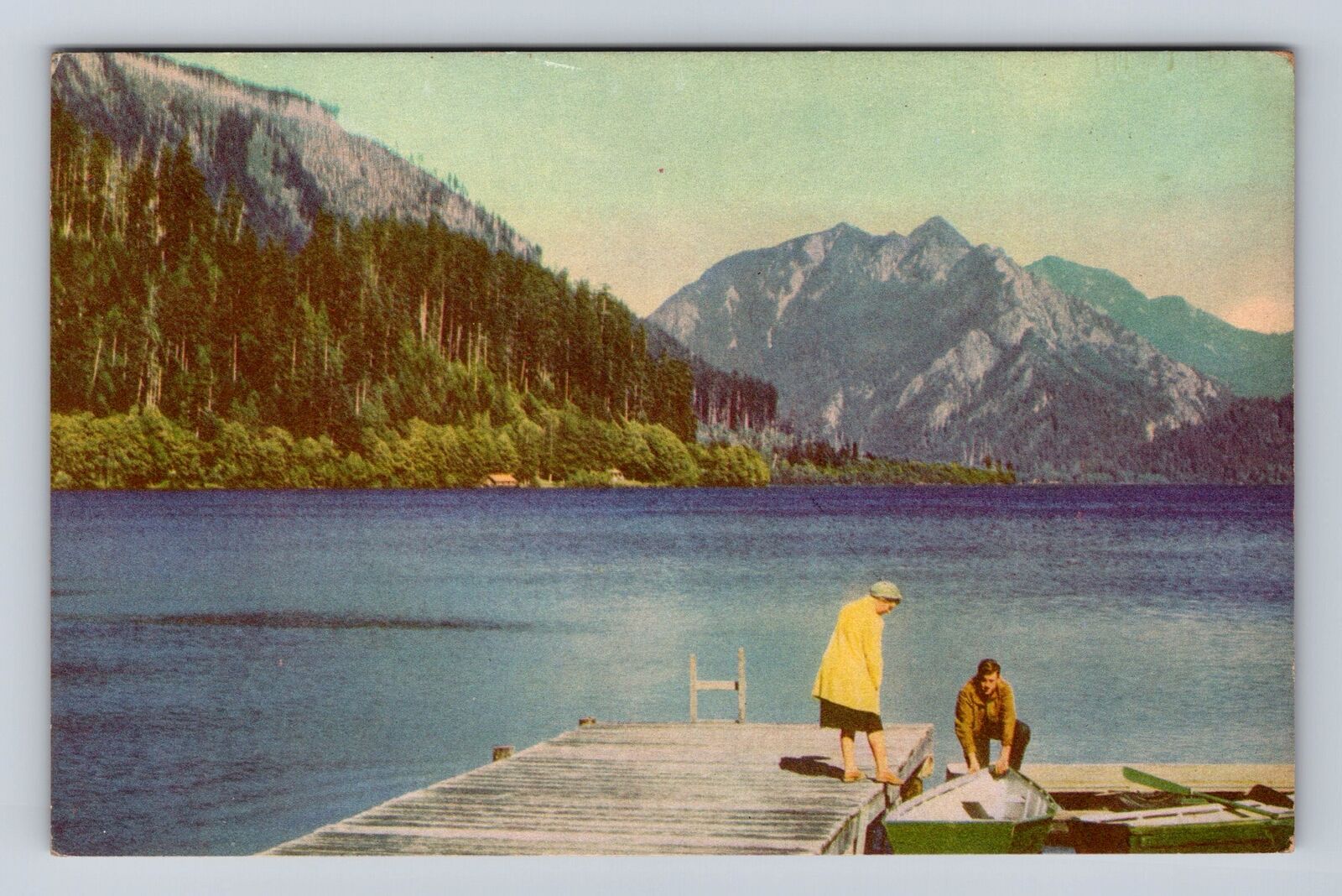 Olympic National Park-Lake Crescent Scenic View, Vintage Souvenir Postcard