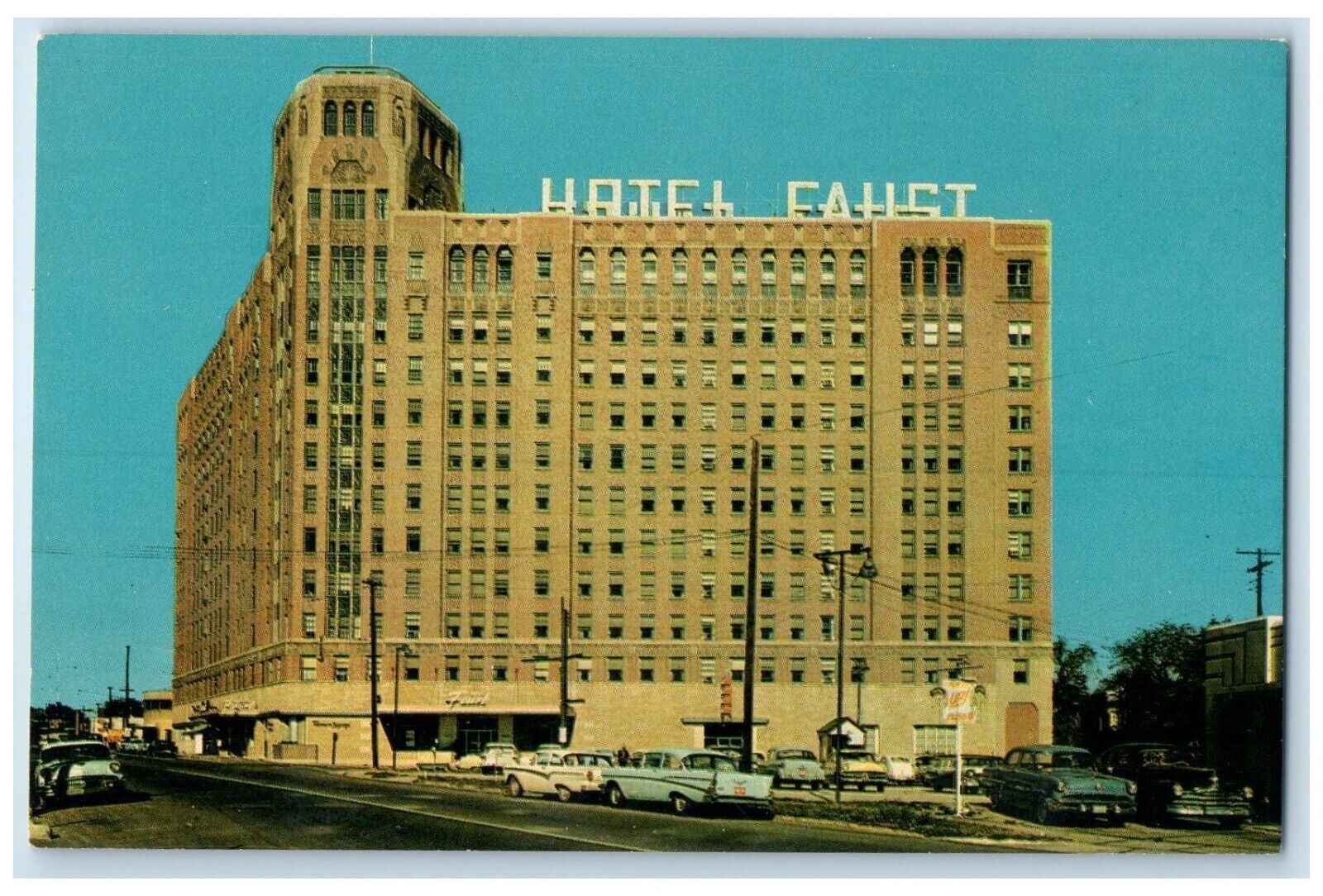 c1960 Hotel Faust East State St. Facilities Rockford Illinois Vintage Postcard