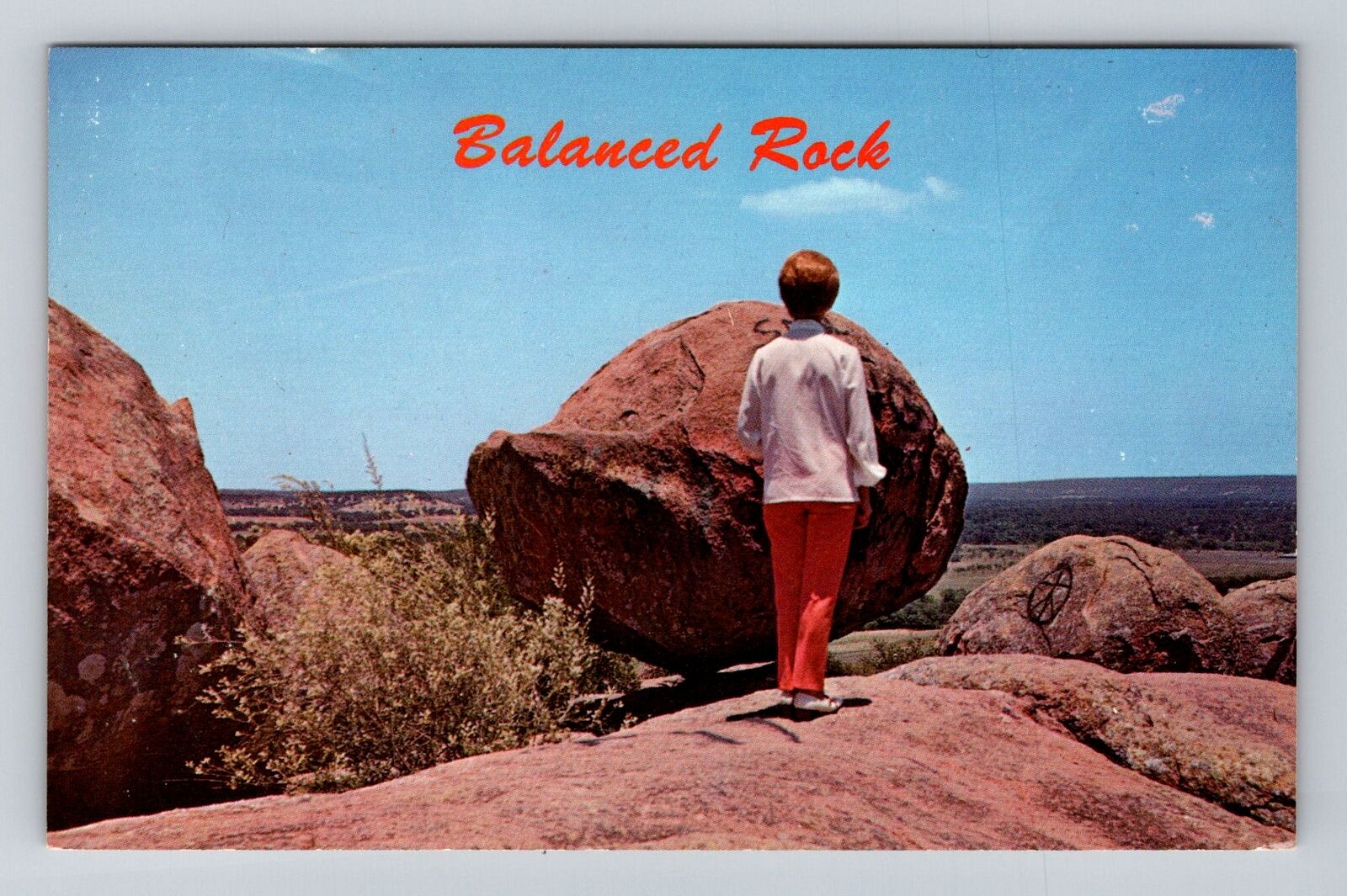 Fredericksburg TX-Texas, Balanced Rock, Rock Formation, Antique Vintage Postcard