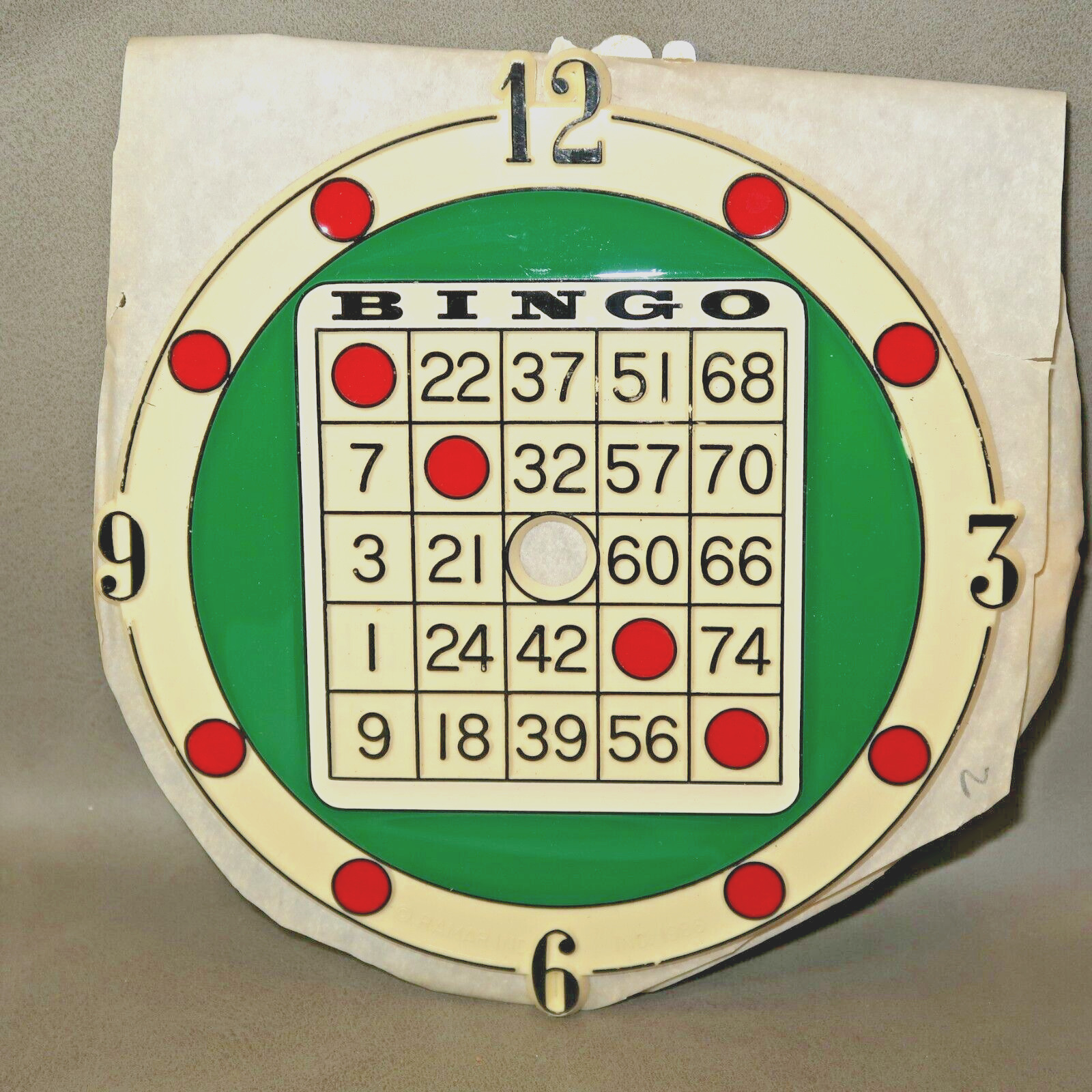 VINTAGE 1986 Ramar IND Plastic Clock Face Bingo 6\