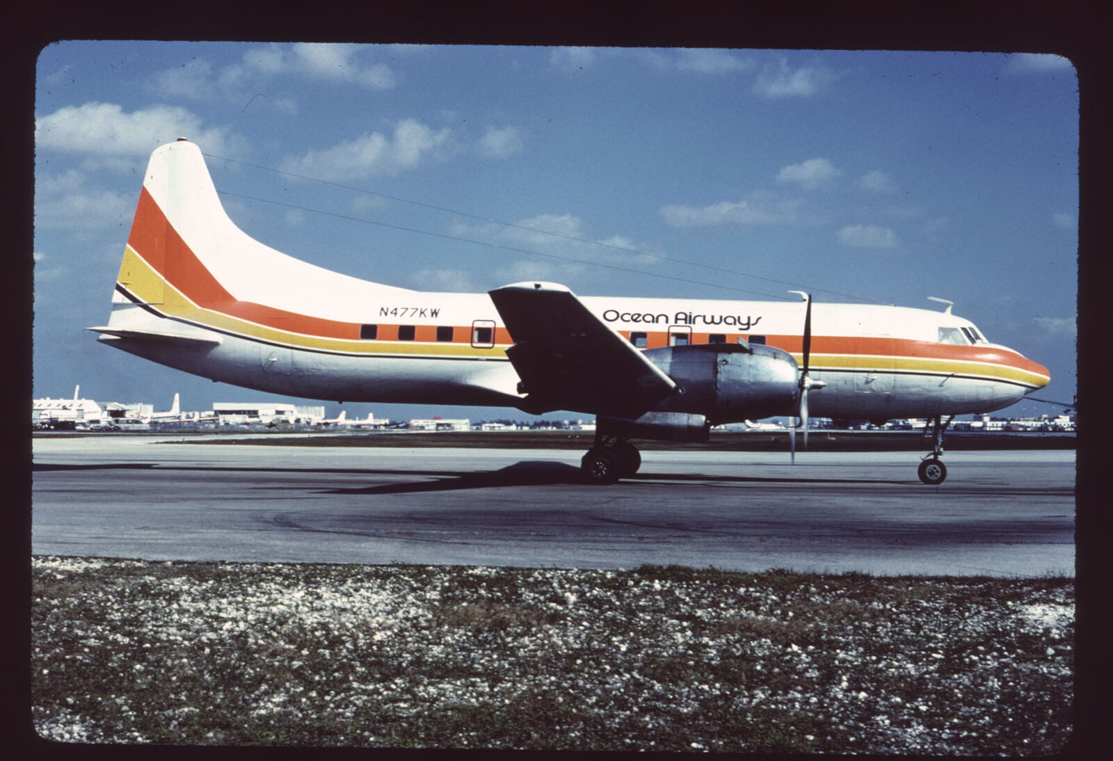 Dupe 35mm airline slide Ocean Airways Convair 440 N477KW
