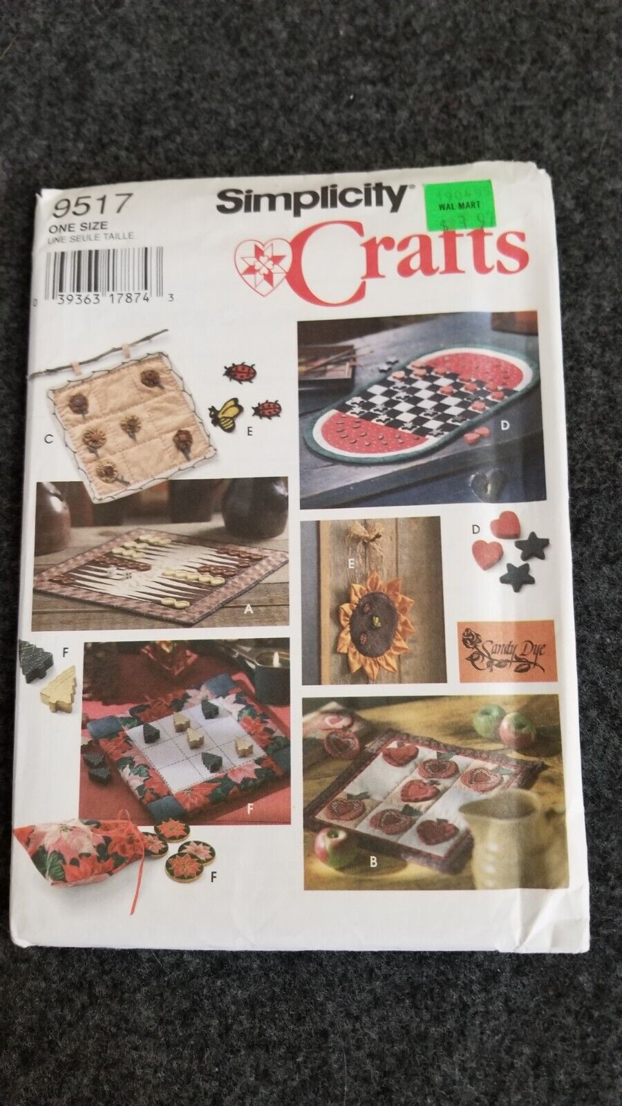 BACKGAMMON CHECKERS ... GAME BOARDS VTG SIMPLICITY 9517 CRAFTS Sewing Pattern UC