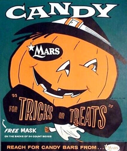Vintage Mars Halloween Candy Ad Reproduction Framing Print Advertising 17x12