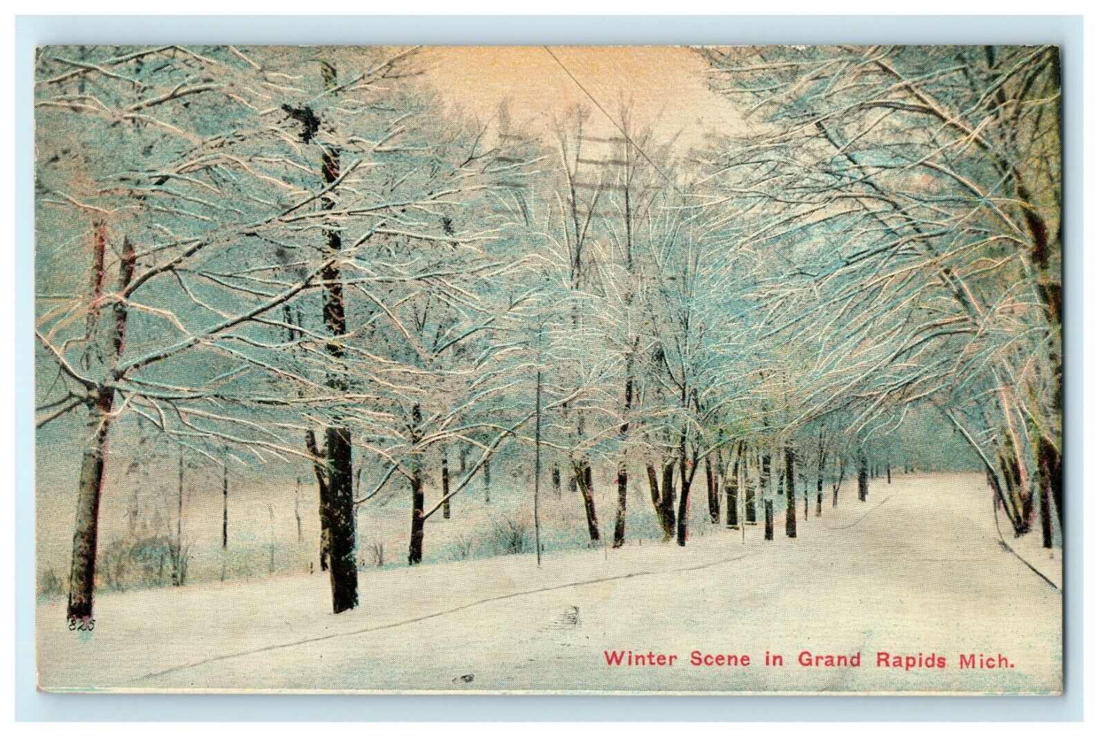 1919 Winter Scene in Grand Rapids, Michigan MI Antique Postcard