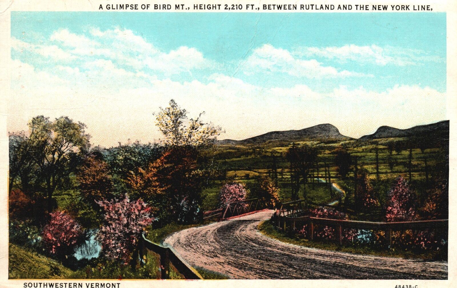 Vintage Postcard 1937 Glimpse of Bird Mountain Rutland and New York Line Vermont