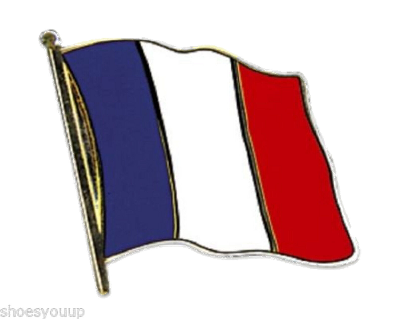 France National Flag 3/4 Gold Plated Courtesy Enamel Lapel Pin Badge