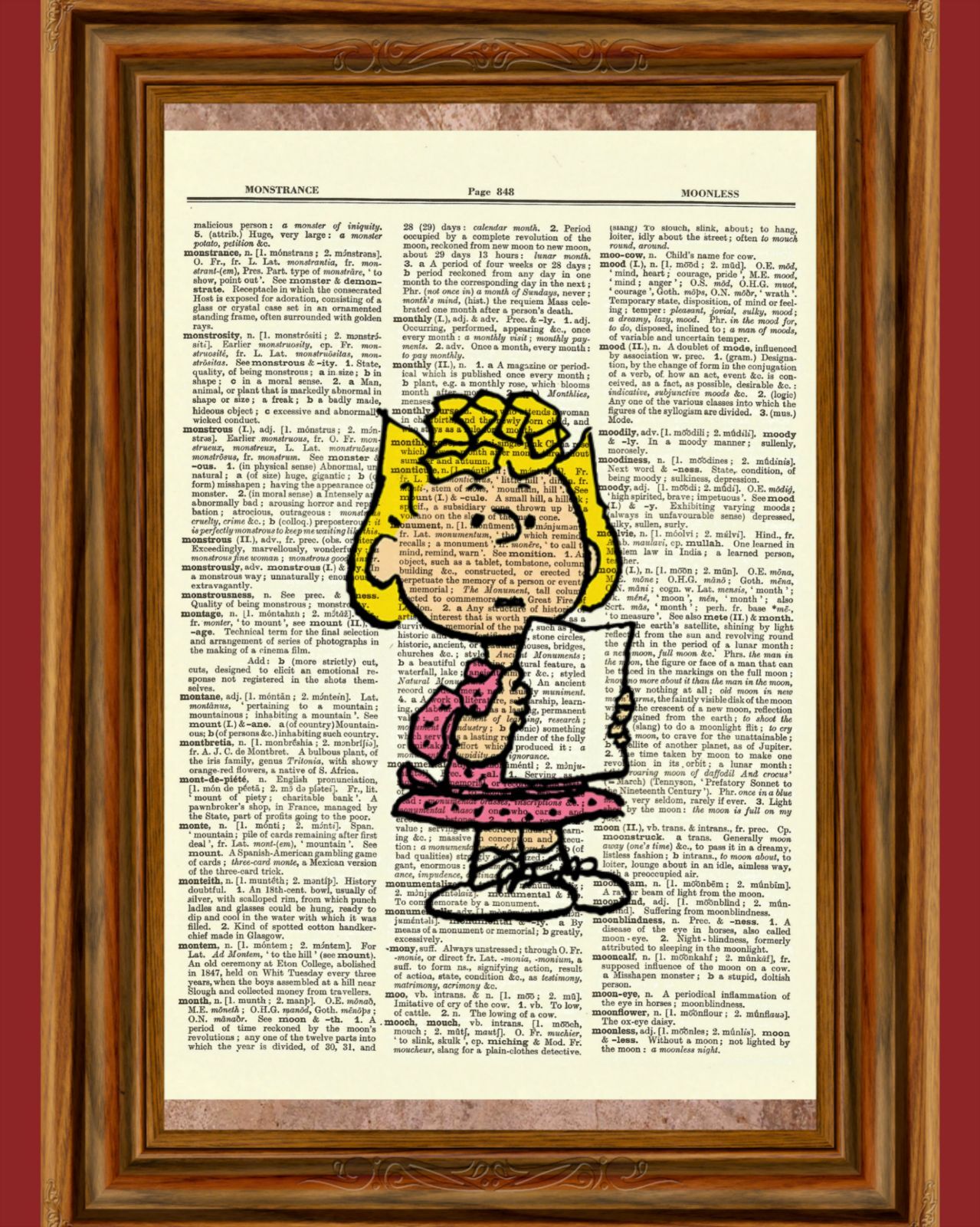 Sally Peanuts Dictionary Art Print Picture Poster Charlie Brown