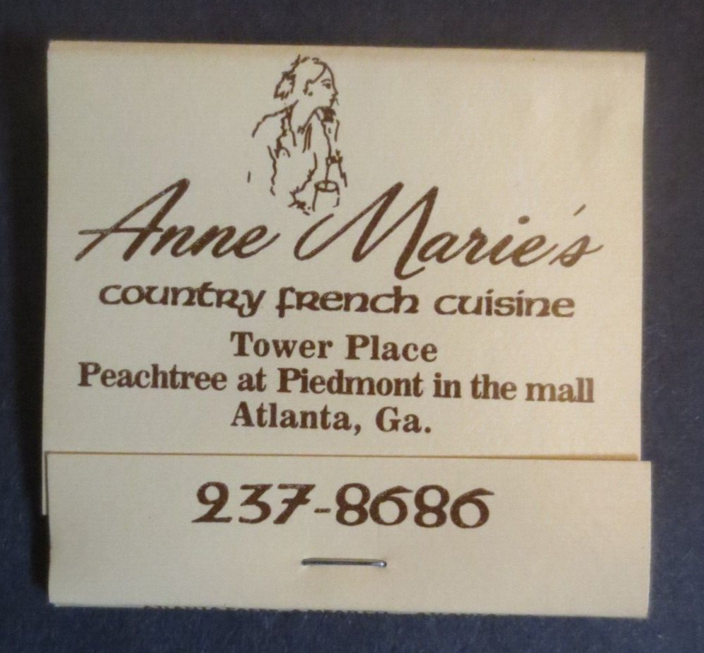 ANN MARIE\'S COUNTRY FRENCH CUISINE ATLANTA, GA  Matchbook Full and Unstruck