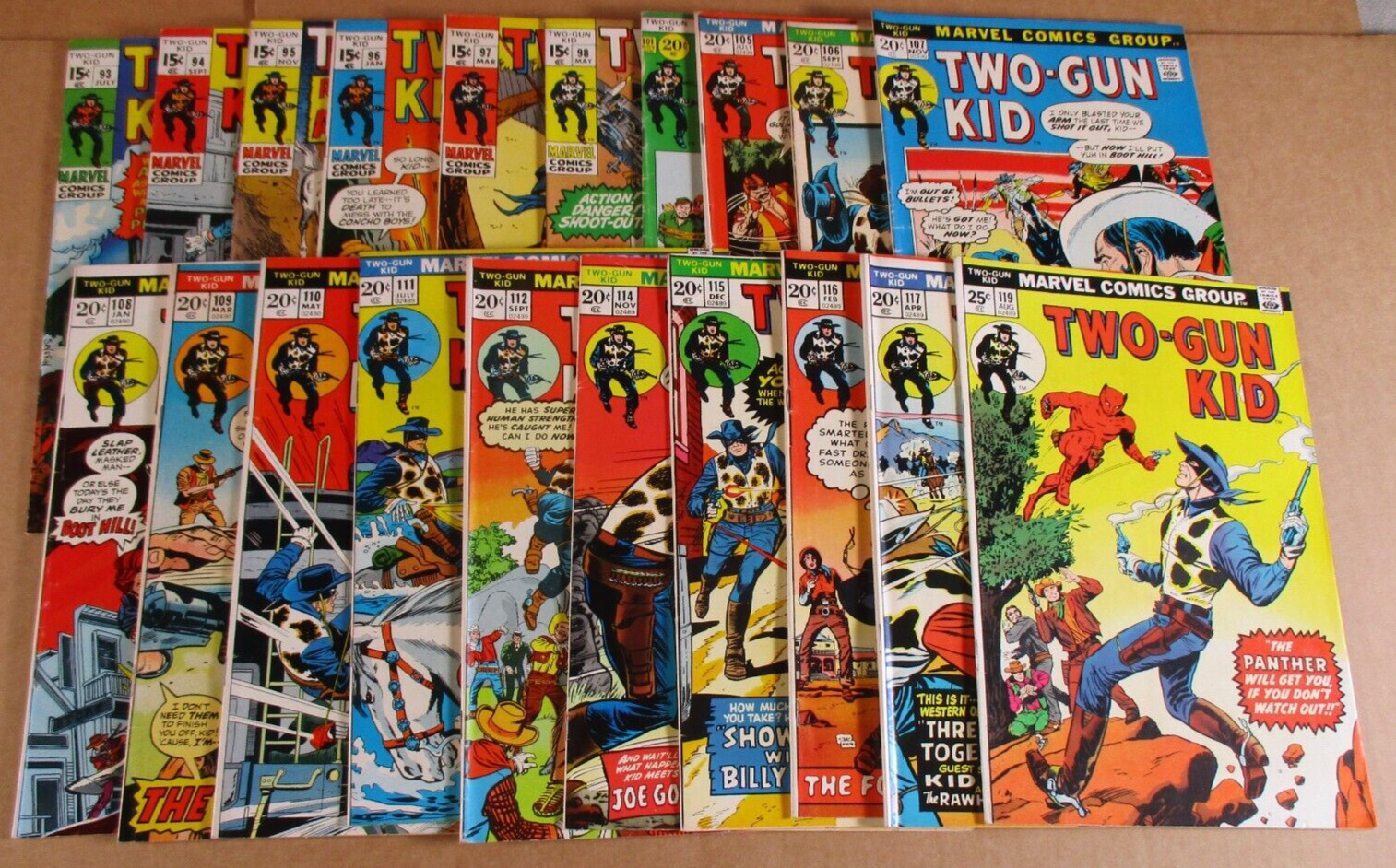 Two-Gun Kid Marvel Comics Sliver Age Western Good Condition Lot of 21