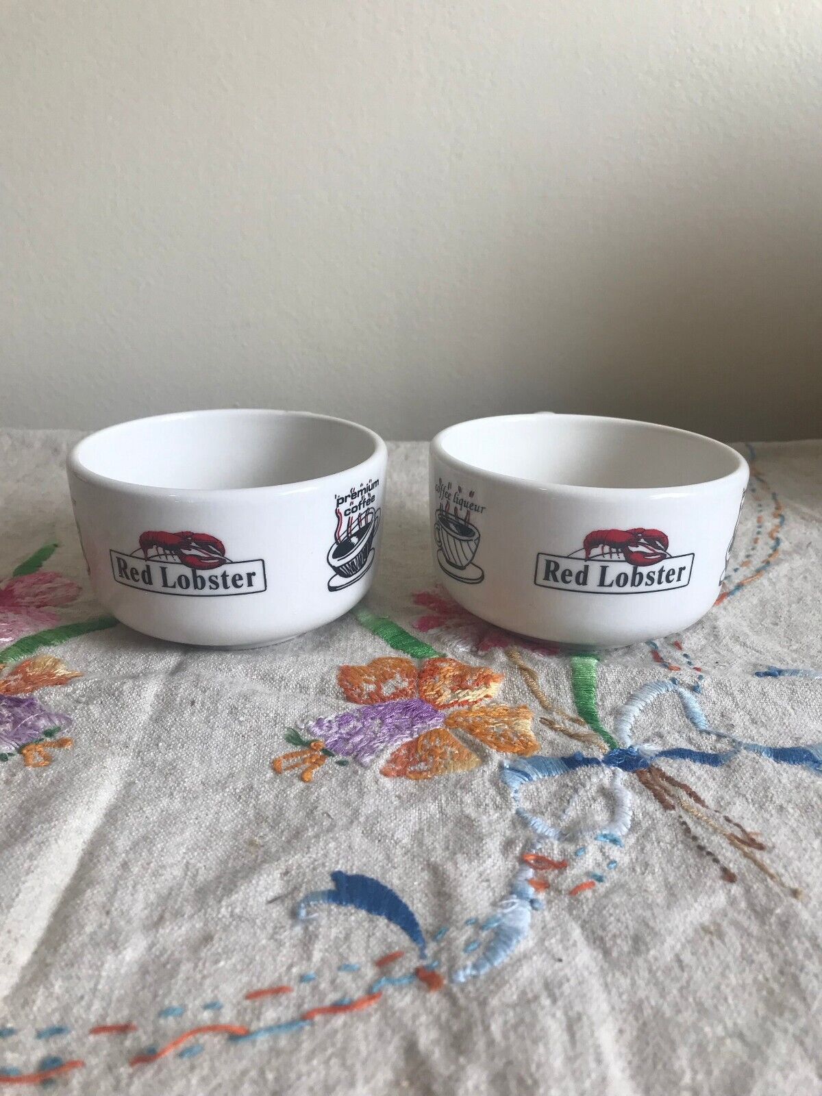 Two (2) Vintage RED LOBSTER Coffee/Cappuccino Mugs