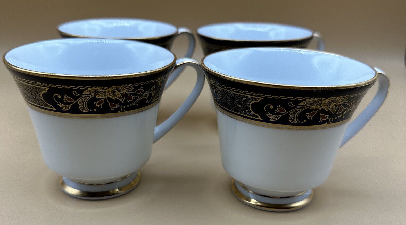 Noritake Grenoble Cups Set Of Four (4) Footed Cups (No Saucers)