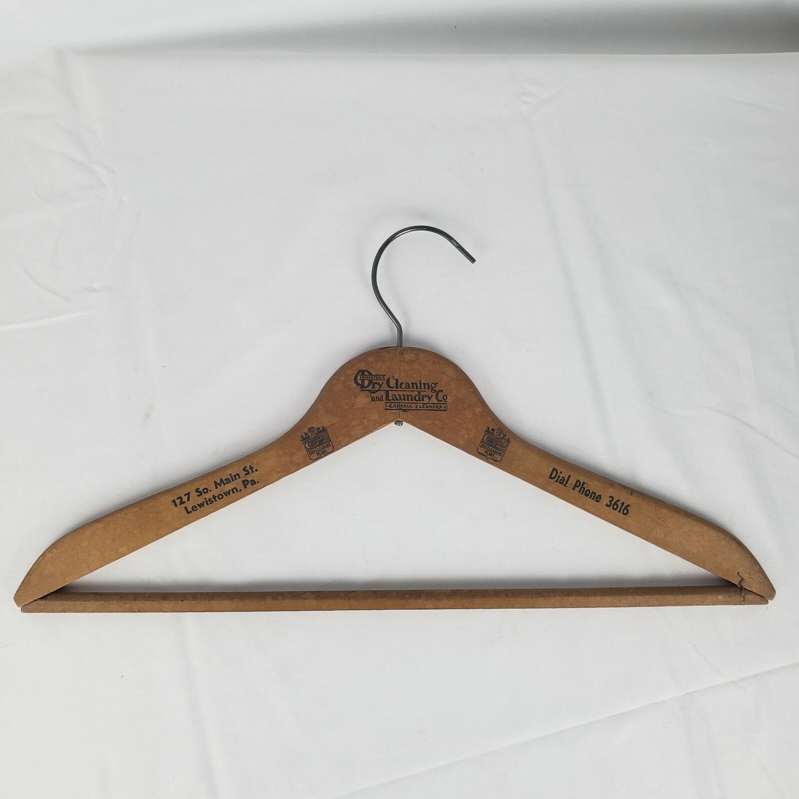 Antique Lewistown Dry Cleaning & Laundry Company Clothing Hanger Pennsylvania