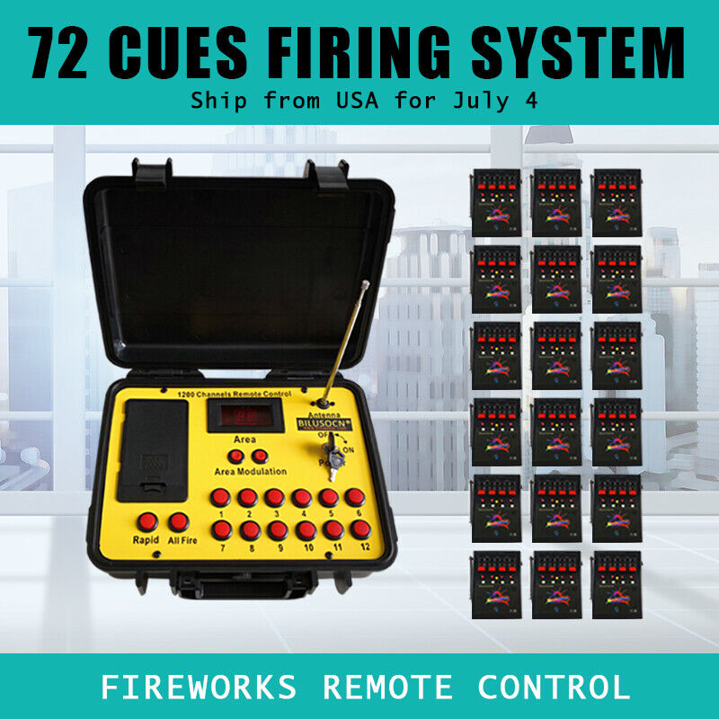 Free ship 72 Cues  fireworks firing system Remote control 500M Long distance