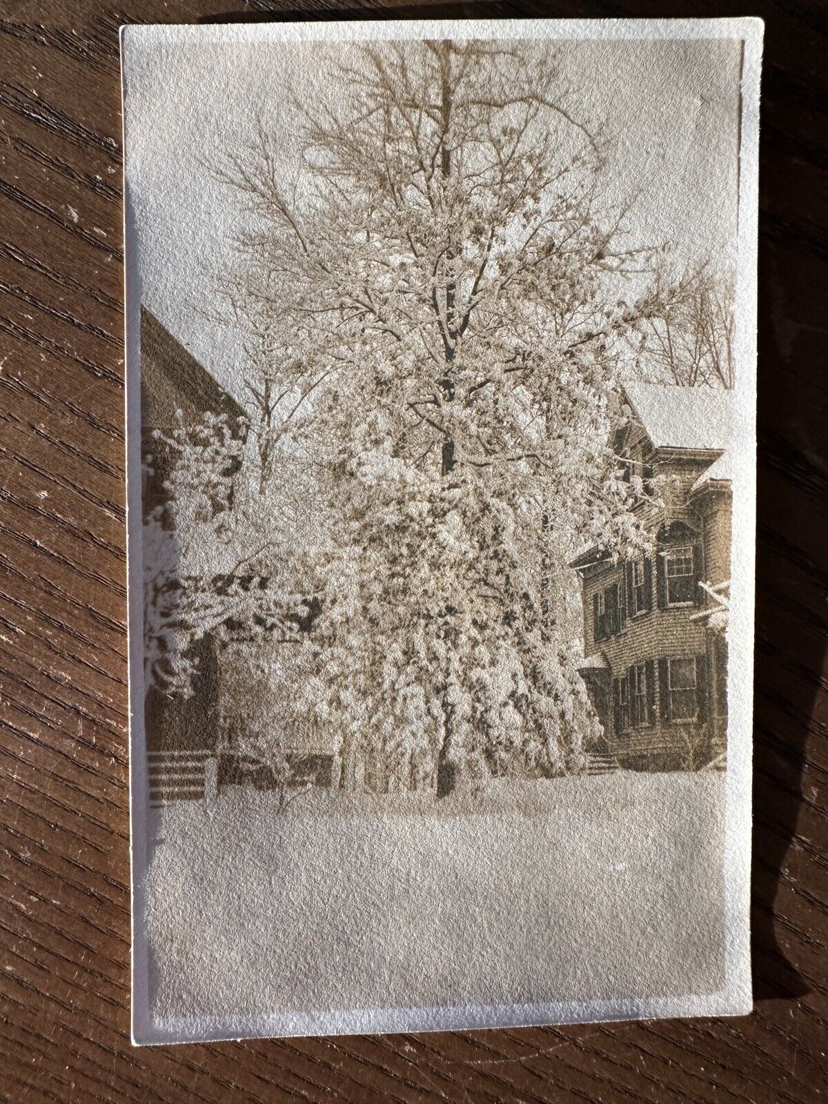 RPPC-EARLY Antique REAL PHOTO Postcard Snow On Christmas Morning