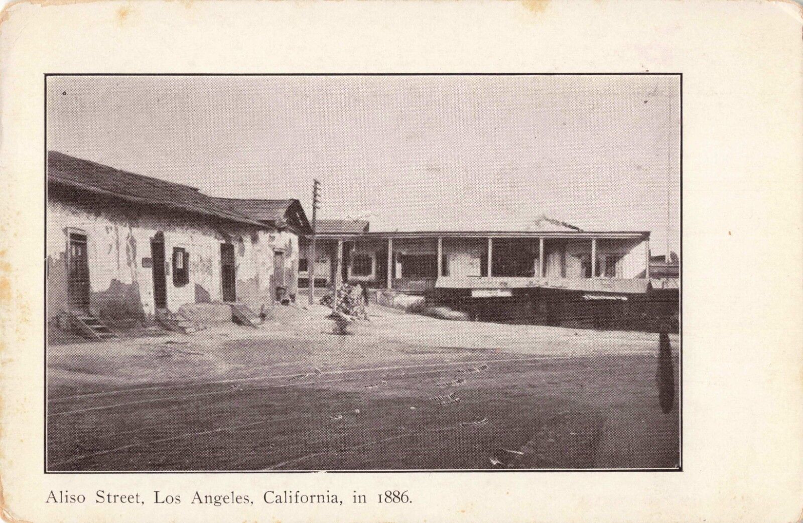 Aliso Street in 1886 Los Angeles California CA c1905 Postcard