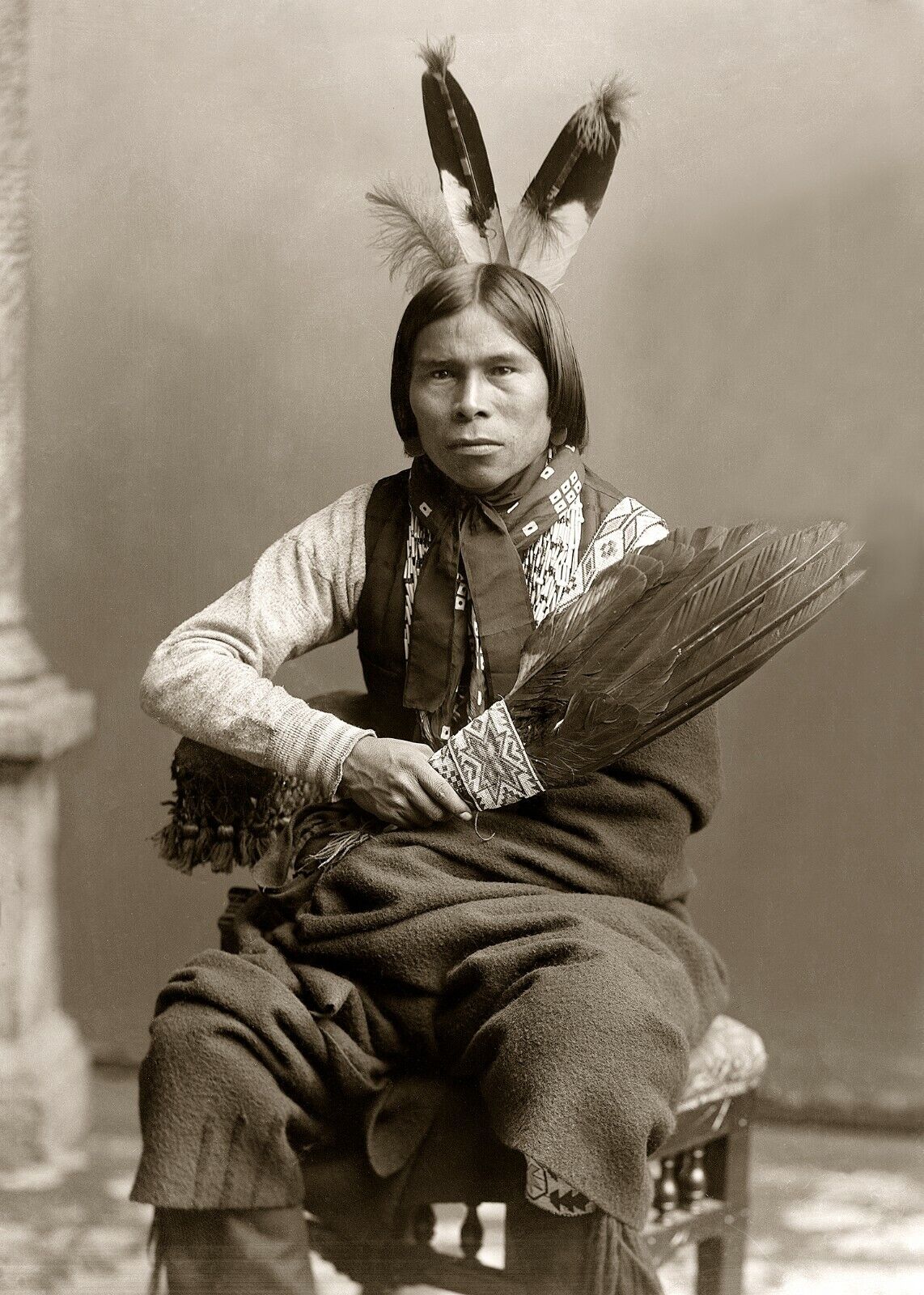 Antique Photo... American Native- Bahbeskeit 1890s...Photo Reprint 5x7