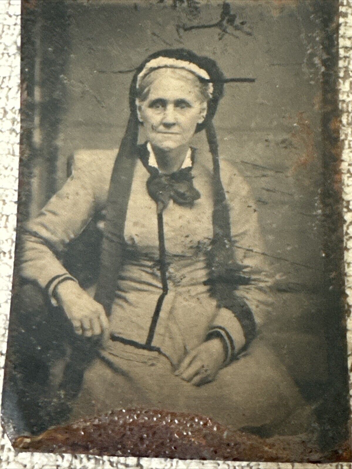 Vintage Woman’s Picture On Tin 